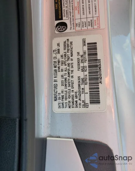 2016 Nissan 370Z Base z USA, uszkodzony, nr VIN JN1AZ4EH3GM934305